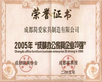 成都現(xiàn)代酒店家具公司榮譽(yù)資質(zhì)